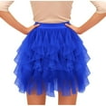 thumbnail image 4 of AUNVITO Women's High Waist Layered Tutu-Style Skirt Puffy Ruffle Mesh Spring Summer Casual Party, 4 of 5