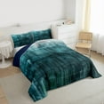 thumbnail image 3 of Homewish Painting Artistic Bedding Comforter Set,Modern Aesthetic Twin Comforter Sets,Teal Splashing Ink Bedding Set For Teens,Microfiber Bedroom Decor Reversible,2pcs, 3 of 8