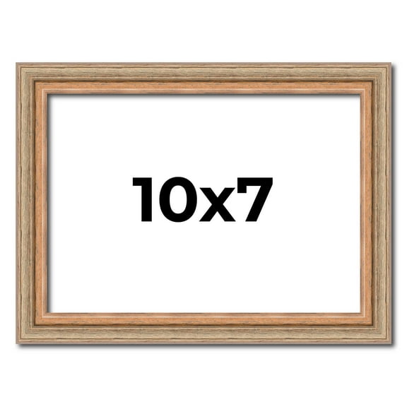 10x7 Frame Brown 60's Wooden Cabinet Solid Wood Picture Frame | 1 Inch Moulding Width | Complete