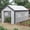 White + POLYETHYLENE, variant on Walk-In Greenhouse 12x7x7 ft for Outdoor Garden, Portable Hot House with Roll-Up Windows, Zippered Doors, and Reinforced PE Cover, White