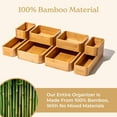 thumbnail image 3 of 8-Piece Bamboo Kitchen Drawer Organizer Set - Multi-Use Storage Box for Bathroom, Nightstand, Jewelry, Cutlery, Knife, Spice, Towel, Junk Drawer Tray, 3 of 6