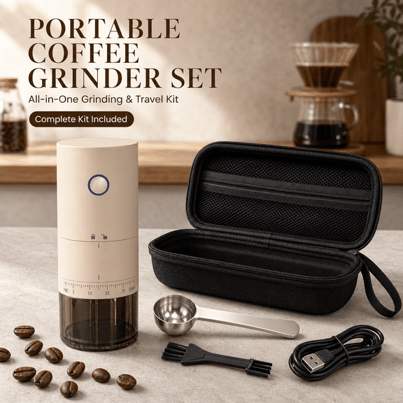 Doulami Coffee Grinder, 38 Adjustable Grind Levels, Portable Conical Burr, Usb Rechargeable Ceramic Core, for Espresso French Press Travel Camping