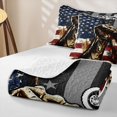 thumbnail image 4 of Manfei Motorcycle Silhouette Quilt Full,Vintage American Flag Full Bedspread Sets,Blue Red White,3pcs, 4 of 7