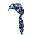 thumbnail image 1 of Sombrero turbante de bandana preatado Qarigey azul para mujer tamaño adecuado, 1 of 6