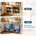 thumbnail image 4 of Farmhouse Deer Cabinet Curtain 35"Wx35"L,Dustproof Under Sink Skirt with Self Adhesive Tape,Vintage Country Forest Mountain Wooden Cabinet Curtain Cover for Kitchen Sink,Bathroom Vanity,Laundry Room, 4 of 9