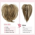 thumbnail image 4 of Messy Bun Hair Piece, Claw Clip in Straight Hair Bun 9 Inch Short Ponytail Extension with Bendable Metal Wire Hair Pieces for Women Fake Pony DIY Styles - Medium Brown with Blonde Highlights, 4 of 13