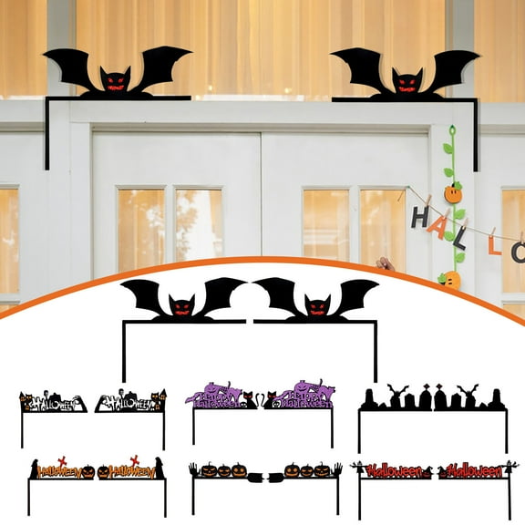 Vikakiooze Halloween Bathroom Decor, Halloween Door Frame Decorations Door Corners Window Corners Spider Webs Ornaments Ghost Festival Home Decorations Bats Pumpkins Corner Stickers