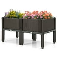 thumbnail image 1 of Gymax Elevated Plastic Raised Garden Bed Planter Kit for Flower Vegetable Grow 2 Set, 1 of 8