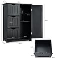 thumbnail image 3 of Costway Armario de Suelo para Baño con 3 Cajones y 1 Armario Estante Ajustable Mueble de Almacenamiento para Salón Dormitorio 60 x 30 x 81cm Negro, 3 of 10