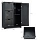 thumbnail image 3 of Costway Armario de Suelo para Baño con 3 Cajones y 1 Armario Estante Ajustable Mueble de Almacenamiento para Salón Dormitorio 60 x 30 x 81cm Negro, 3 of 10