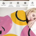 QFMY Smiley Faces Expressions Colors Flannel Throw Blanket for All