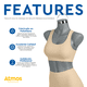 thumbnail image 3 of Atmos Homeware Maniquí de Dama | Exhibidor de Mujer 3/4 de Plástico de Alta Resistencia con Aro Metálico | Cuerpo Femenino para Ropa y Accesorios | Paquete de 2 Piezas color Gris, 3 of 5