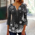 thumbnail image 2 of asdoklhq Christmas Plus Size Sweaters for Women's Fashionable Christmas Printed Casual V-neck Pullover Long Sleeved Top Dark Gray XL, 2 of 5