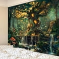 thumbnail image 2 of Forest Tapestry | Nature Green Wall Decor for Bedroom, Extra Large Tree of Life Tapestries, Fairy Landscape Living Room Decor, Fantasy Mystical Magical Backdrop Wall Hanging for Dorm, 2 of 9