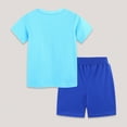 thumbnail image 3 of Toddler Boys Summer Sets Clothing Cute Cartoons Printed Short Sleeve 1T 2T 3T 4T 5T 6T 7T T-Shirt and Elastic Waist Shorts Sets Kids Outfit Beach Clothes Loungewear Kaprioy, 3 of 7