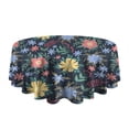 thumbnail image 5 of Pioneer Flower Floral Print Pattern Round Tablecloth 60"x60",Wrinkle Wipeable Table Cloth for Kitchen Dining Room Picnic Patio Party, 5 of 6