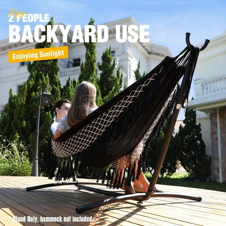Zupapa Heavy Duty Steel Hammock Stand Adjustable Hooks Fits Hammocks 8 to 10.5 Ft Long Walmart