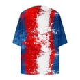 thumbnail image 6 of UVEASISHA 4th of July Women Plus Size 3/4 Sleeve Cardigans Open Front Casual Lightweight Jackets American Flag Print Kimono Cardigan Chiffon Flowy Beach Coverups Multicolor S, 6 of 6