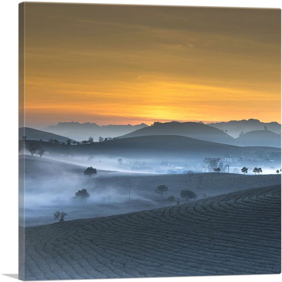 ARTCANVAS Village Home Decor Square Canvas Art Print - Size: 18" x 18" (0.75" Deep)