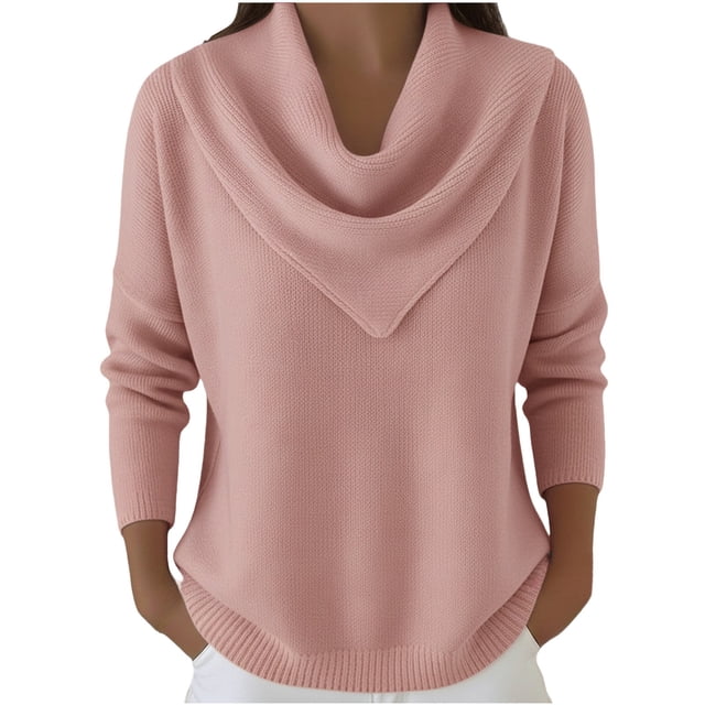 Yigetop Chandail à Col Roulé pour Femmes, Chandail à Col Roulé Surdimensionné pour Femmes, Mode Automne Hiver, Chandail à Manches Longues Tendance, Chandails d'Hiver pour Femmes, Rose P