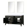 thumbnail image 3 of Laurel 60 in W Black Oak Double Bath Vanity, Cultured Marble Top, and 28 in Mirrors, 3 of 5