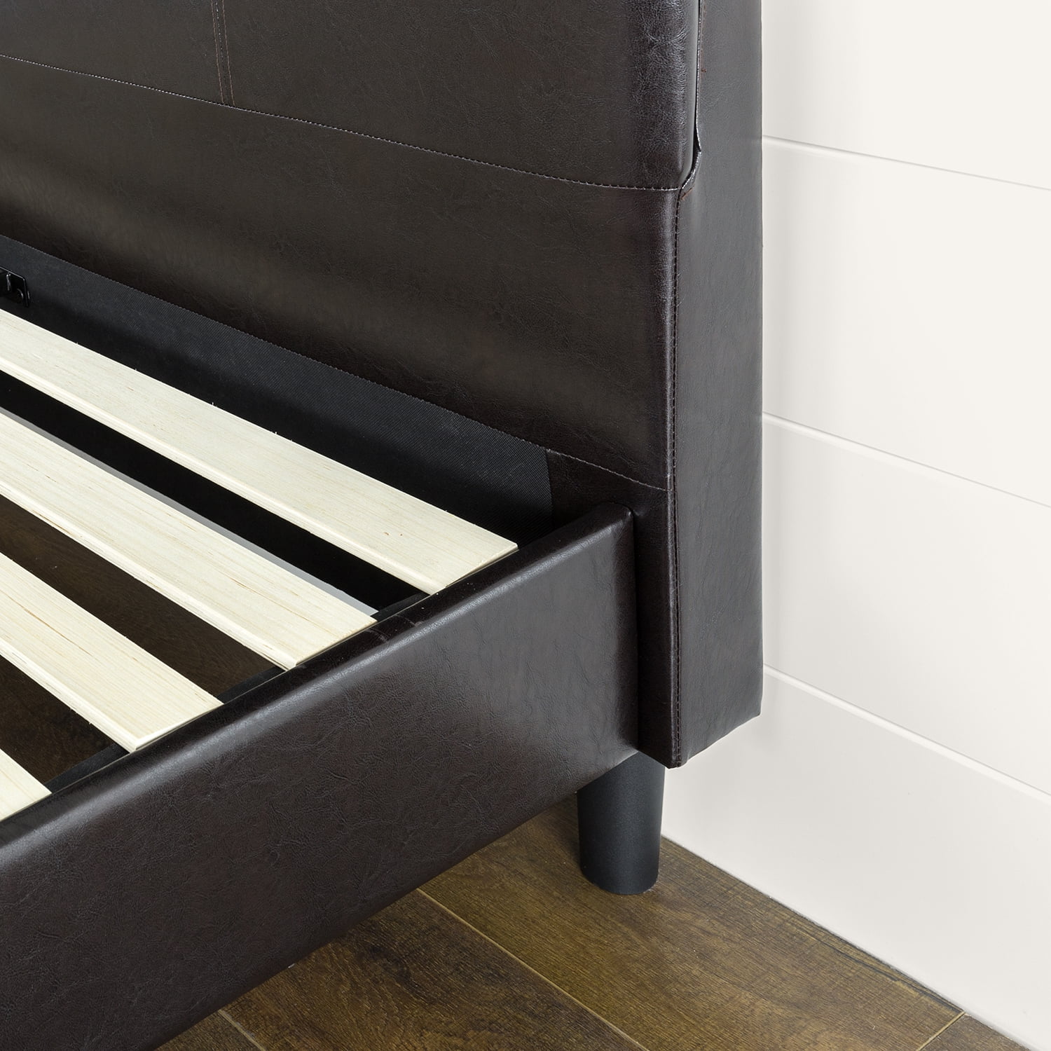 Zinus Kitch 44" Faux Leather Upholstered Platform Bed Frame, Full