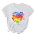 thumbnail image 1 of RKSTN Chemise de Fierté pour Femmes LGBT Coupe Ample Décontractée Tops Égalité Inspirante Été Mignon Cœur Imprimé Manches Courtes Col Rond Chemise de Fierté, 1 of 3