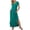 Sky Blue, variant on cocolona Womens Summer Long Dress V Neck Short Sleeve Slit T-Shirt Dress Casual Loose Beach Sun Dress with Pockets