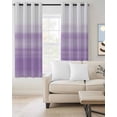 thumbnail image 2 of Purple White Ombre Blackout Curtains, Light Blocking Print Window Curtains, Modern Romantic Gradient Stripes Thermal Insulated Window Drapes for Living Room Kitchen Cafe 2 Panels, 55"W x 39"L, 2 of 9
