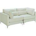 thumbnail image 2 of Meridian Furniture 605Cream-S75 Julia Collection Modern | Contemporary Velvet Upholstered Modular Sofa with Complete Sets of Gold and Chrome Legs Included, 75" Wide, Cream, 2 of 2