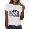 thumbnail image 2 of American Flag Shirts Women USA Patriotic Tees 4th of July T-Shirt Crewneck Short Sleeve Graphic Tee Tops, 2 of 6