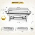 thumbnail image 5 of 2 Pack/4 Pack Chafing Dish Buffet Set, 8QT Stainless Steel Rectangular Chafers and Buffet Warmer Sets for Catering, with Food & Water Pan, Lid, Foldable Frame, Fuel Holder for Event Party Holiday, 5 of 7