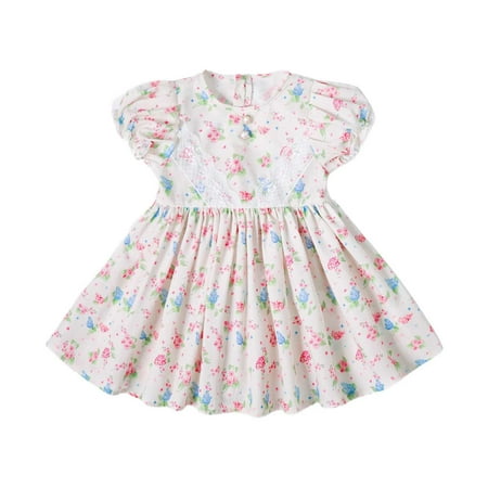 

KI-8jcuD Dress Baby Girl Girls Floral Dress Lace Light Flutter Sleeves Casual Summer Dresses for 18M To 6Y Girls Christmas Dresses Size 8 Big Girls Long Dresses Princess Style Dress Clothes Plaid Gi