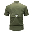thumbnail image 6 of Eryao Men's Outdoor Cargo Button Down Shirt with Zipper Pockets Mesh Lining Quick Dry Hiking Blouses,Army Green,XXXXL, 6 of 9