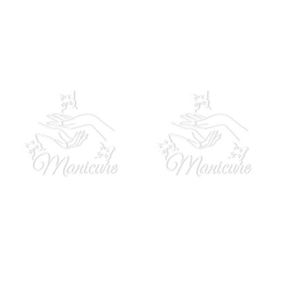 Injueey Adhesivo de pared con gesto de mano para el hogar, adhesivo decorativo de PVC para sala de estar y dormitorio, tienda de manicura, Spa, Blanco 2piezas