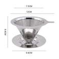 thumbnail image 5 of Pebbuoy Coffee Filter Cup Stainless Steel Coffee Filter Extraction Tool Paperless Slow Drip Coffee Filter for Home, 5 of 6