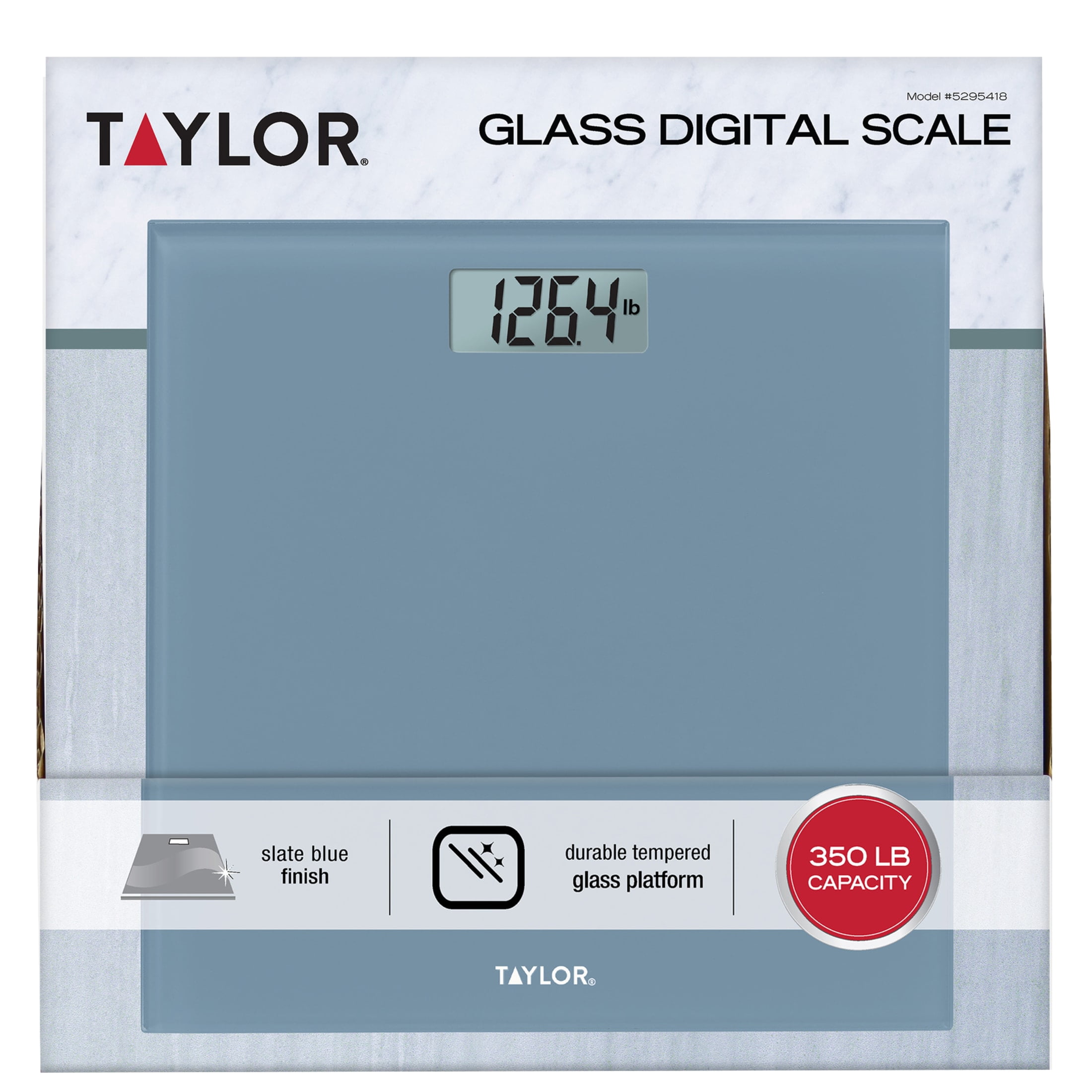 Taylor Digital Glass Bath Scale, Slate Blue