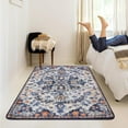 thumbnail image 2 of Wonnitar 5'x7' Bohemian Floral Medallion Area Rug,Oriental Distressed Bedroom Rug Country Vintage Faux Wool Indoor Throw Mat Non-Slip Washable Low-Pile Carpet for Bathroom Living Kitchen Laundry Room, 2 of 7