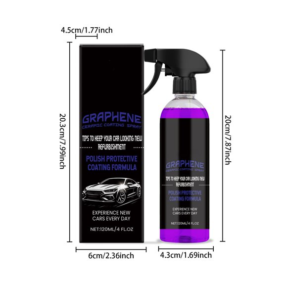 Aodebiao 1 Packs Graphene Ceramic Coating Spray - Long-Lasting Paint Protection, Hydrophobic Gloss Enhancer, UV & Heat Resistant for Auto Detailing, DIY Car Care, Mirror Finish Sealant