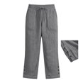 thumbnail image 2 of IMENGL Casual Cropped Pants for Women Soft Linen Summer Nine Quarter Muslim Lightweight Trousers Loose Women's Wide Leg Pant,M-XXXL, 2 of 5
