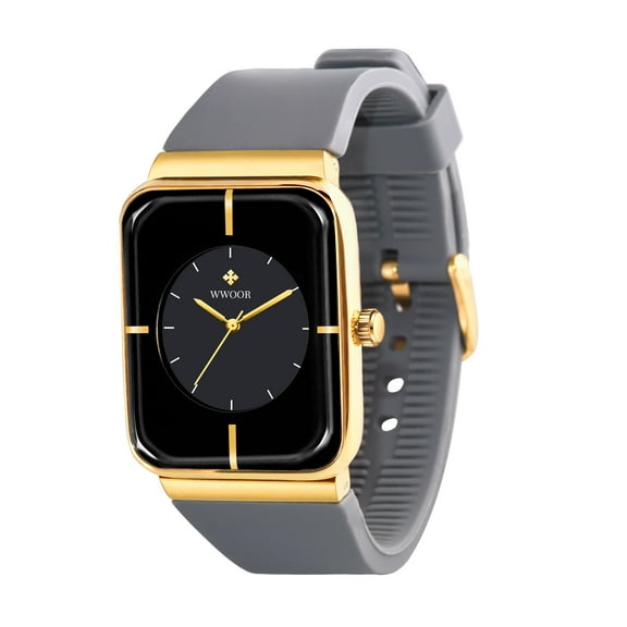 Square Watches for Men Silicone Mens Square Watch with Date Original Waterproof Analog Quartz Fashion Business Casual Wristwatch