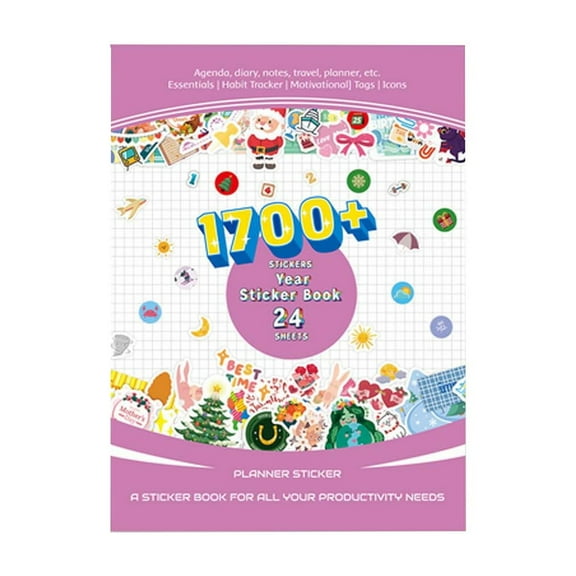 STPToys Planner Stickers Pack,24 Sheets / 1700 Stickers Stylish Variety Planner Accessories for Planning or Decorating Planners Journals & Calendars - Purple