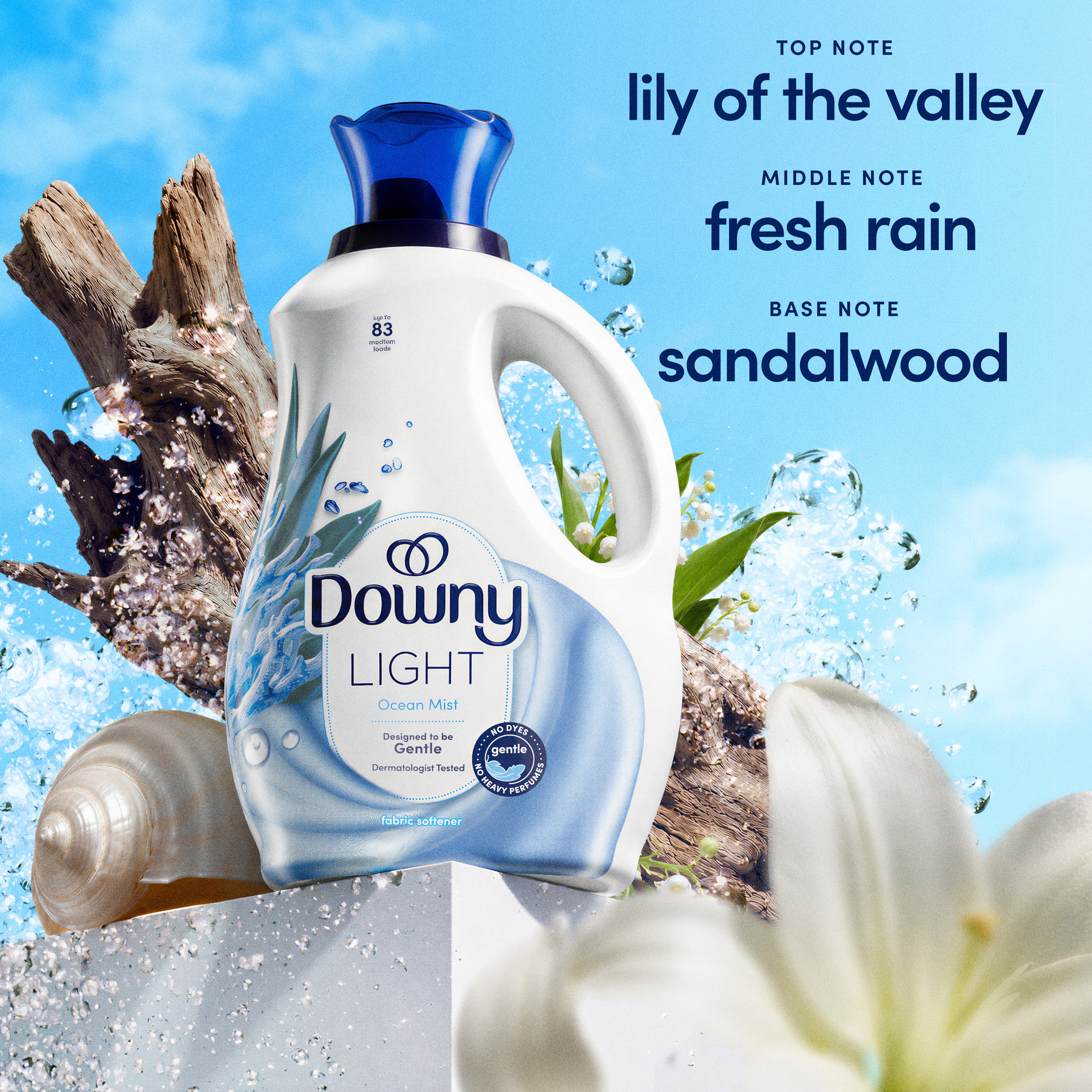 Downy Gentle Soft + Fresh Fabric Softener, Ocean Mist, 93 fl oz photo 4