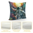 thumbnail image 4 of Orinice Spaceman Sun Flower Graphic Decorative Men Women Boy Girl Room Cushion Throw Pillow Cover for Home Couch Living Room Bed Sofa Square Pillow Covers 1PC 18x18in, 4 of 5