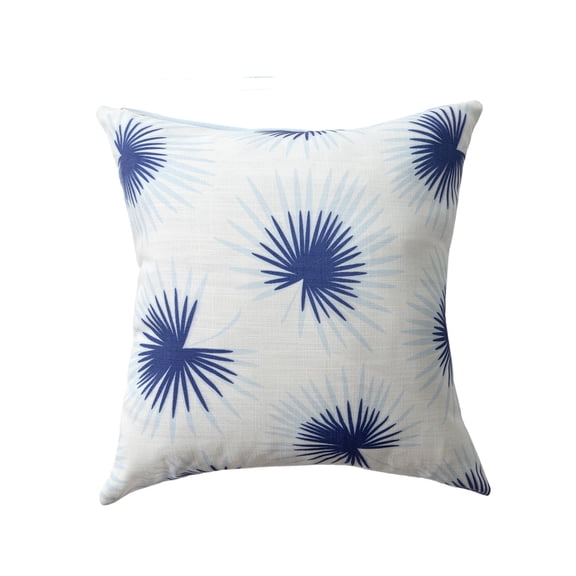 Ox Bay Olympia 22" x 22" Navy Blue/White Floral Performance Adult Decorative Indoor/Outdoor Throw Pillow