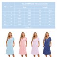 thumbnail image 6 of WBQ Women's Nightgown Short Sleeve Polka Dot Sleepshirts Spring Summer Loungewear House Dress with Pockets Soft Comfy Button Nightshirt Henley Nightdress, Blue S-XXL, 6 of 9