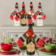 thumbnail image 3 of juegos de gorros de vino navideños, bufanda tejida, tapones para botellas, muñecos de nieve navideños, tapones para botellas, decoración navideña (estilo 1), aprox. 49*6cm/19,3*2,4 pulgadas, 3 of 5