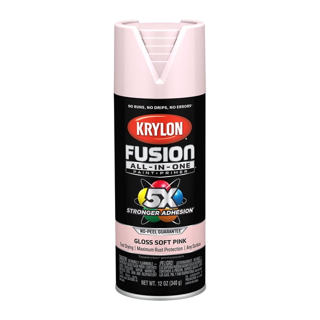 Pintura en aerosol Krylon Fusion, adhesivo todo en uno, 355 ml, color rosa rubor