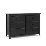 Storkcraft Kenton 6 Drawer Nursery Double Dresser, Black