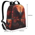 thumbnail image 4 of Lsque Sunset Blossoms Phoenix Perch Pattern Backpack – School Travel Canvas Daypack with Ergonomic Padded Straps, Multiple Compartments & Leather Handle, 4 of 5